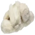 Tommy Hilfiger Women's Faux Fur Logo Strap Home Slipper, Sugarcane, EU 37-38/US 6.5-7.5