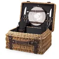PICNIC TIME Champion Picnic Basket, (Black with Brown Accents), One Size