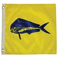 TAYLOR MADE PRODUCTS Fishermans Catch, Dolphin Flag - (12" x 18") — Show Off Your Love of Dolphins with This Dolphin Flag — Nylon Construction - Brass Grommets - Water Repellent —2020109169