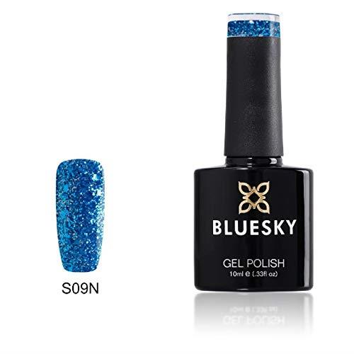 Bluesky Blue Danube Gel Nail Polish 10 ml, Blue Glitter