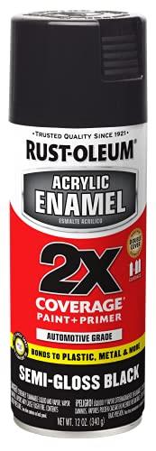 Rust-Oleum 2X Acrylic Enamel Top Coat Spray Paint, Semi-Gloss Black, 311 g