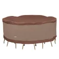 Duck Covers Ultimate Waterproof 94 Inch Round Patio Table & Chair Set Cover, Outdoor Table Cover, Mocha Cappuccino