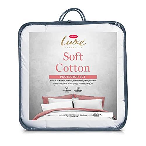 Tontine King Bed Luxe Cotton Quilted Mattress/Pillow Protector Case Cover Set