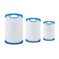 Farberware Non Slip Plastic Cutting Board Set with Juice Grooves, Set of 3, White and Blue