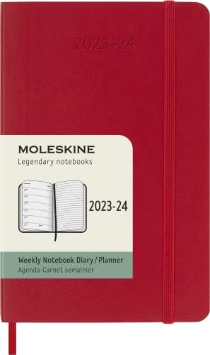 Moleskine 18 Monate Wochen Notizkalender 2023/2024, Pocket/A6, Scharlachrot