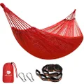 Anyoo Large Net Hammock 320 x 150 cm, Breathable Cool Mesh Hammock with Tree Straps for Outdoor Camping Garden Hiking Backpacking
