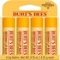 Burt's Bees 100% Natural Origin Moisturising Lip Balm Set, Original Beeswax, 4 Tubes