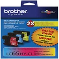 Brother LC65HY-CL Color Ink Cartridge - 3 Pack -Cyan/Magenta/Yellow