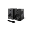 MAJORITY D40 Amplifier Speakers | Active Bluetooth Bookshelf Speakers with USB Playback | Classic Black with Multi-Connection