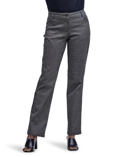 Lee Women's Relaxed Fit All Day Straight Leg Pant Black White Rockhill Plaid 10 Long, Black White Rockhill Plaid, 10 Long
