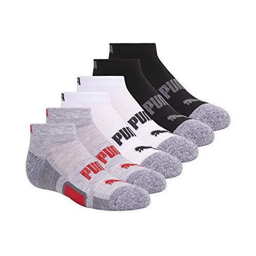 PUMA Kid's 6 Pack Low Cut Socks, Grey, US 7-8.5