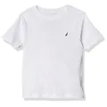 Nautica Big Boys' Short Sleeve Crew Neck T-Shirt, Solid Jersey Knit with Embroidered Logo, White, 18-20