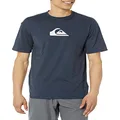 Quiksilver Men's Solid Streak SS Short Sleeve Rashguard SURF Shirt, Navy Blazer, M