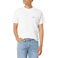 Billabong Men's Classic Short Sleeve Premium Logo Graphic Tee T-Shirt, White Access/Teal, Medium