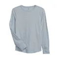 GAP Boys' Texture Long Sleeve Tee T-Shirt, Ice, Medium
