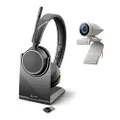 Plantronics Poly - Studio P5 Kit with Voyager 4220 UC () - 1080p HD - Video Conference Camera - Professional Webcam - and Wireless Stereo - Headset - Kit