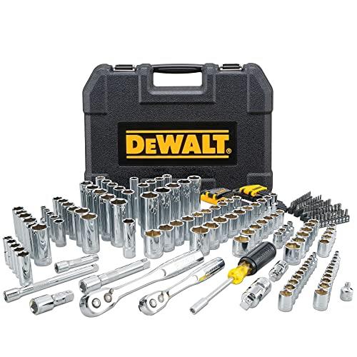 DEWALT Mechanics Tool Set, 1/4", 3/8", 1/2" Drive Tools, Sockets and Ratchets, 200 Piece (DWMT45007)