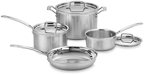 Cuisinart MCP-7N MultiClad Pro Stainless-Steel Cookware 7-Piece Cookware Set