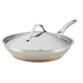 Anolon 77711 Nouvelle Copper Covered French Skillet, 12", Stainless Steel