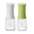 Kyocera 2 Piece Pepper/Salt/Seed/Spice Everything Mill Set with Adjustable Advanced Ceramic Grinder 3.5" H x 4.8" W x 7.9" L Brilliant White/Apple Green