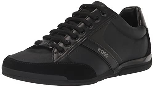 Hugo Boss Men s Saturn Low Profile Low Top Sneaker, Black, 11 US