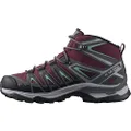 Salomon X Ultra Pioneer Mid CSWP Hiking Boots Womens, Wine Tasting/Magnet/Granite Green, 8.5
