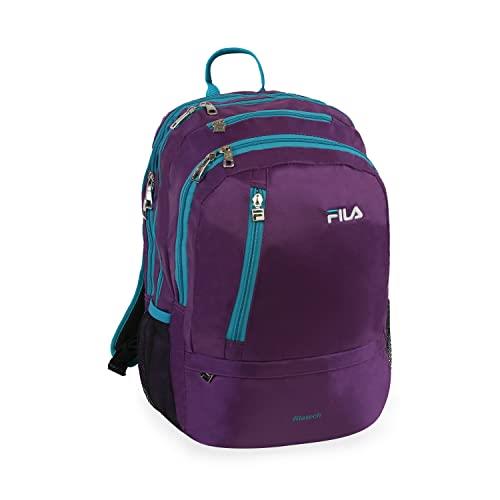 FILA Duel School Laptop Computer Tablet Book Bag, PURPLE TEAL2, One Size, Duel Tablet and Laptop Backpack