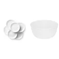 Corelle Winter Frost White Livingware Dinner Plates Set (6-Piece Set) + Soup Bowl Set (3-Piece Set)