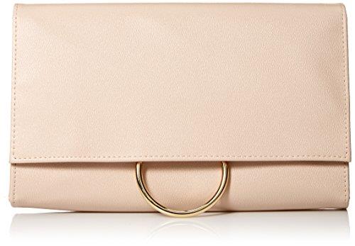 Jessica McClintock Nora Solid Large Envelope Clutch with Ring Closure, Nude, One Size