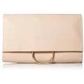 Jessica McClintock Nora Solid Large Envelope Clutch with Ring Closure, Nude, One Size