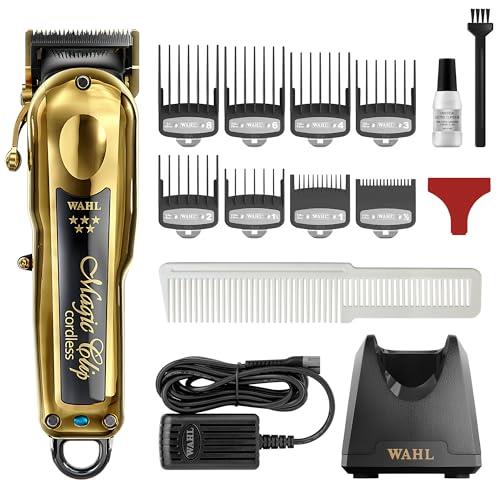 Wahl Cordless Gold Magic Clip Professional Clipper. This 5 Star Gold Cordless Magic Clip® is a more powerful motor, continuous hair-cutting horsepower, High Performance tools for Barbers and Stylists.