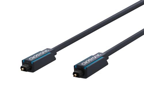 Clicktronic Optical Digital Audio Toslink Cable, Black, 1 Metre Length
