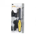 JW Gripsoft Cat Comb, Grey/Yellow, Comb with Handle is 8.5' Long, just The Blade is