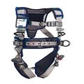 3M DBI-SALA 1112557 ExoFit STRATA, Aluminum Back/Front/Side D-Rings, Locking QC Buckles with Sewn in Hip Pad & Belt, Large, Blue/Gray