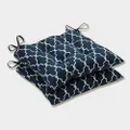 Pillow Perfect Outdoor/Indoor Garden Gate Wrought Iron Seat Cushion (Set of 2), Navy