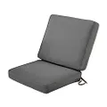 Classic Accessories Montlake FadeSafe Water-Resistant 44 x 20 x 3 Inch Patio Chair Cushion, Light Charcoal