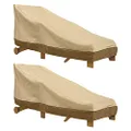 Classic Accessories Veranda Water-Resistant 66 Inch Patio Day Chaise Lounge Chair Cover, 2 Pack