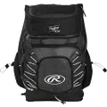 Rawlings R800 Fastpitch Softball Backpack Bag Series, Black/Black, 25"h x 15"w x 12"d