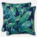 Pillow Perfect Outdoor | Indoor Anderson Coconut Throw Pillow (Set of 2), 20 X 20 X 3, Blue