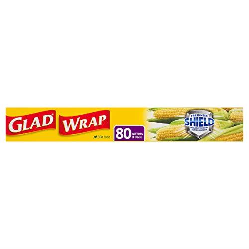 Glad Wrap, 80 Metre Clear Cling Wrap, BPA-Free, Microwave Ready, 80m x 33cm, 1 Count