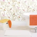 RoomMates RMK11911WP Pink and Gold Butterfly Sketch Peel and Stick Wallpaper
