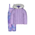 LONDON FOG baby girls With Snowbib and Puffer Jacket Snowsuit, Lilac Ombre, 24 Months US, Lilac Ombre, 24 Months