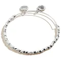 Alex and Ani Accents Majesty Metal Beaded Expandable Bangle for Women, Shiny Silver Finish, 2 to 3.5 in