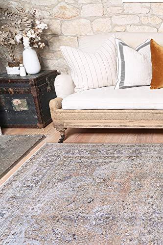 The Rug Collective Distressed Vintage Oxus Desert Rug Wipe Clean Machine Washable Pet Friendly Area Rug, 240 x 310cm