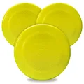 Franklin Pet Supply Dogs Flying Fetch Discs - 8.75" Inch Plastic Toy Discs for Fetch + Training - Discs for Small, Medium + Large Dogs - RSF Disc Launcher Compatible - 3 Pack, Yellow (90081Z)