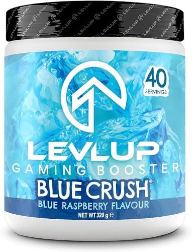 LevlUp Blue Crush Gaming Booster, Energy, Focus and Concentration Drink Powder for Gamers with Taurine, Caffeine, L-Tyrosine and Vitamin B12, Blue Raspberry Flavour, 320 g, 40 Servings