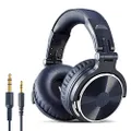 OneOdio Pro-10 Over-Ear Headphones, Wired DJ Bass Headsets with 50mm Driver, Foldable Lightweight Hi-Res Headphones and Microphone for Recording Monitoring Podcast Guitar PC TV (Blue)
