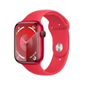 Apple Watch Series 9 [GPS + Cellular 45-mm] Smartwatch with Aluminum Case with (Product) RED Sport Band S/M