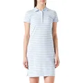Tommy Hilfiger Women's Slim Polo Stripe Dress, Breton Stripe/Breezy Blue White, Large