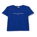 Tommy Hilfiger Women's Logo Regular Fit T-Shirt, Bold Blue, Medium